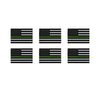 Mini Green Line USA American Flag Sticker 6 Pack