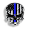 Blue Line Skull Flag Stikcer