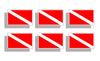 Mini Scuba Diver Down Stickers