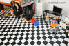 Black and White Tiled Floor Sticker