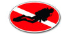 Diver Down Oval Sticker
