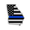 Georgia State Blue Line American Flag Sticker