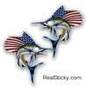 USA Sailfish Sticker Pair