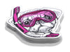 Pink Pug Snorkel Mask Sticker