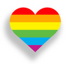 Rainbow heart sticker