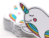 Rainbow Narwhal Unicorn Heart Sticker