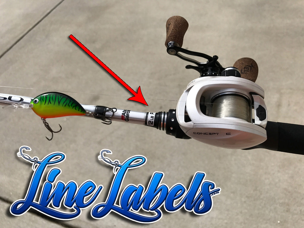 custom fishing rod labels Line Labels Black
