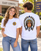 East Coweta Front Logo and Full Indian Head Back T-Shirt