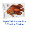 5" Triple Tail Fish Sticker