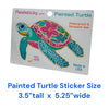 Colorful Sea Turtle Sticker Size
