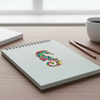 Colorful Seahorse Sticker on notepad