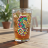 Colorful Seahorse Sticker on glass cup