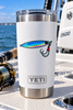 Fishing Lure Sticker on white tumbler