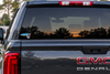 Fishing Lure Sticker on back windshield of truck