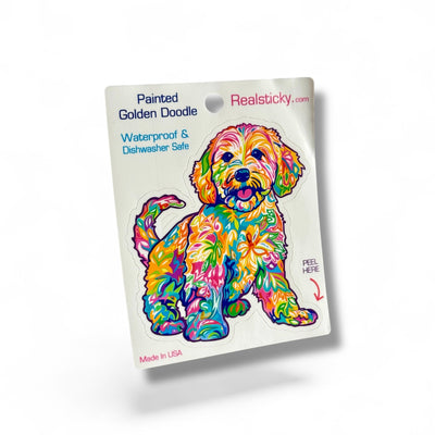 Painted Golden Doodle Dg Sticker