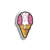 Pink Baseball Ice Cream Cone Sticker