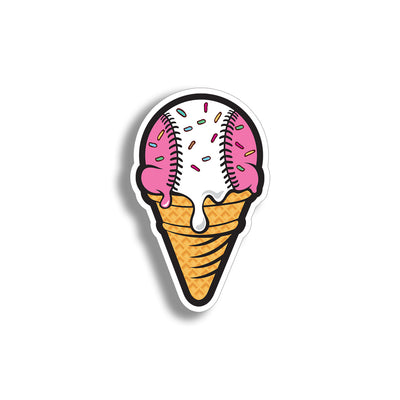 Ice Cream Baseball Sticker