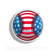 USA American Flag Baseball Sticker 4 inch