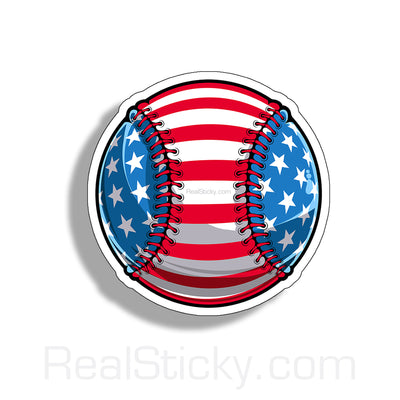 USA American Flag Baseball Sticker 4