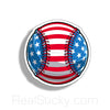 USA American Flag Baseball Sticker Mini 2 inch