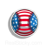 USA American Flag Baseball Sticker Mini 2 inch
