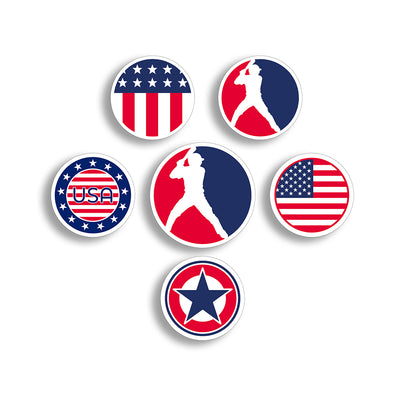 USA baseball bat knob sticker pack