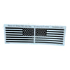 Reversed black and white American flag vinyl sticker pair featuring two rectangular USA flags with opposite-facing star fields, white stars, bold black stripes, and matching monochrome designs.