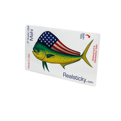 Rustic USA Mahi Fish Sticker