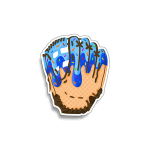 ice cream drip baseball glove sticker