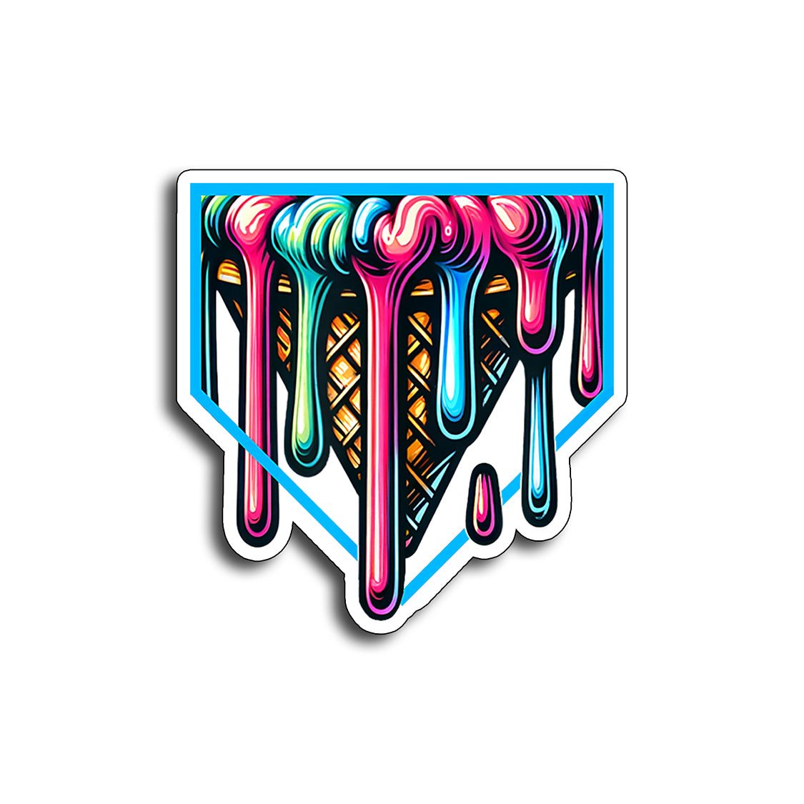 Sticky Drip Sticker Dripping Baseball Homeplate Sticker | Real Sticky