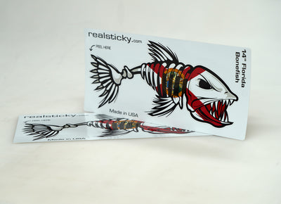 Buy Black and Gray USA Fish American Flag Sticker Custom Printed