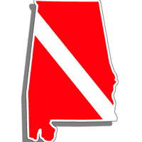 Alabama Diver Down Flag Sticker