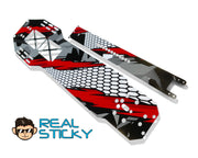 Red, gray and black honeycomb chassis protector