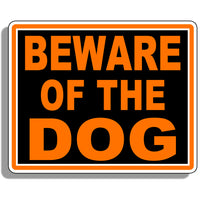 Beware of Dog Warning  Stickers ORANGE