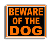 Beware of Dog Warning  Stickers ORANGE