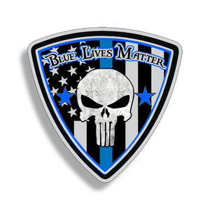 Punisher Badge Blue Line Sticker