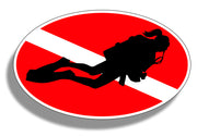 Female Diver Down Sticker