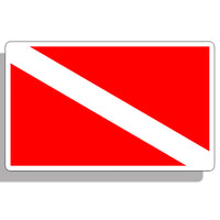 Scuba Diver Down Flag Sticker