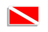 Mini Scuba Diver Down Flag Sticker