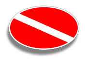 Oval Diver Down Sticker