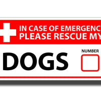 Dog Emergency Pet Rescue Sticker
