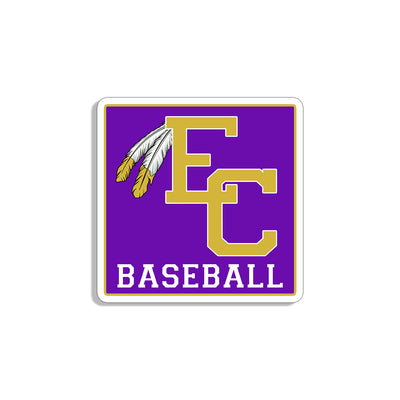 EC Baseball Purple Square Sticker