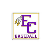 EC Baseball white square sticker