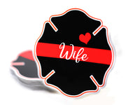 Fireman Wife Maltese Cross Sticker