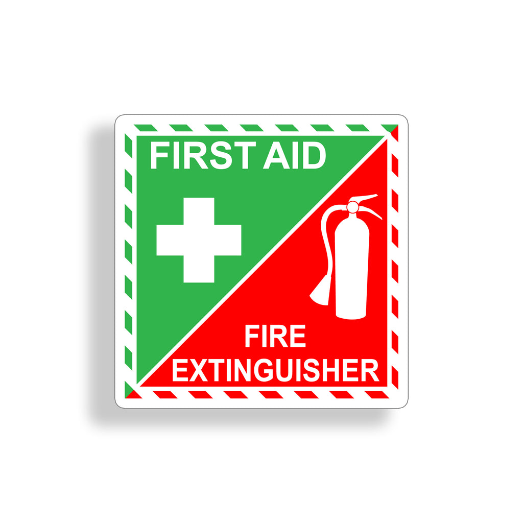 First Aid Fire Extinguisher Sticker