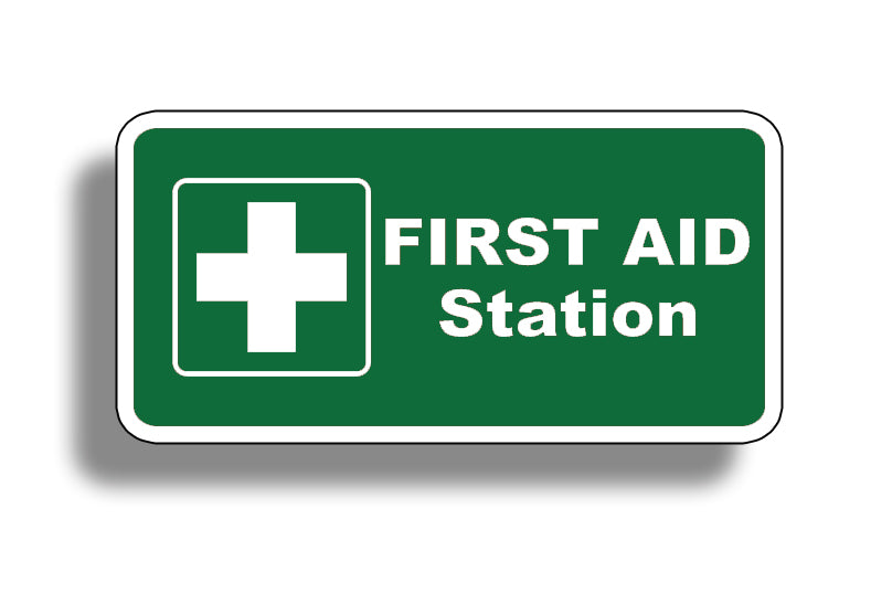 First Aid Sign Real First Aid Station Sign