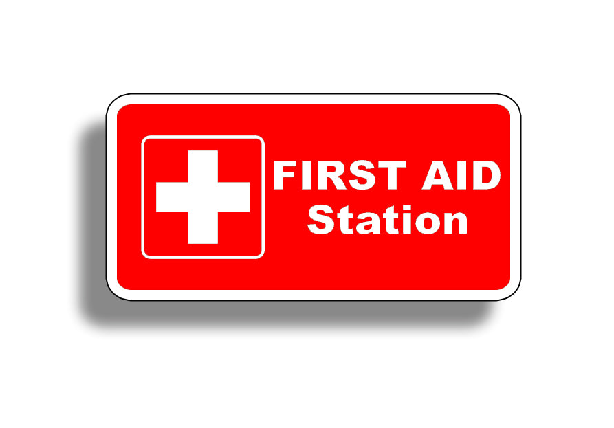 Red First Aid Kit Sign