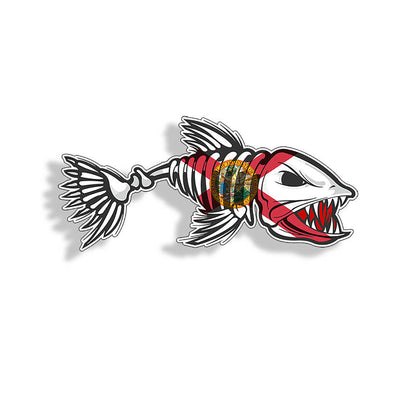 2 - 6 x 14 Fish Bone Decals Stickers (Fishing Boat Graphics