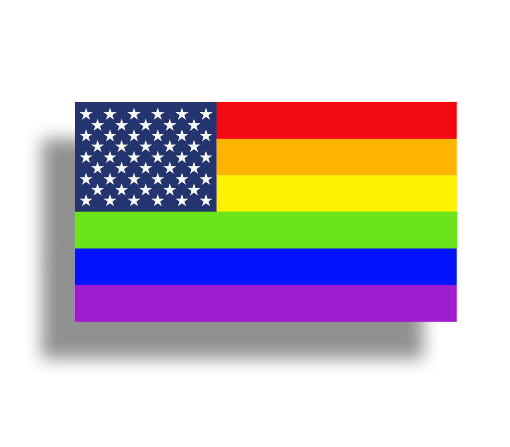 6 color LGBT Rainbow Gay Pride USA Flag Sticker