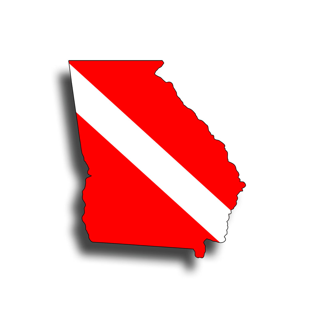 Georgia Diver Down Flag Sticker